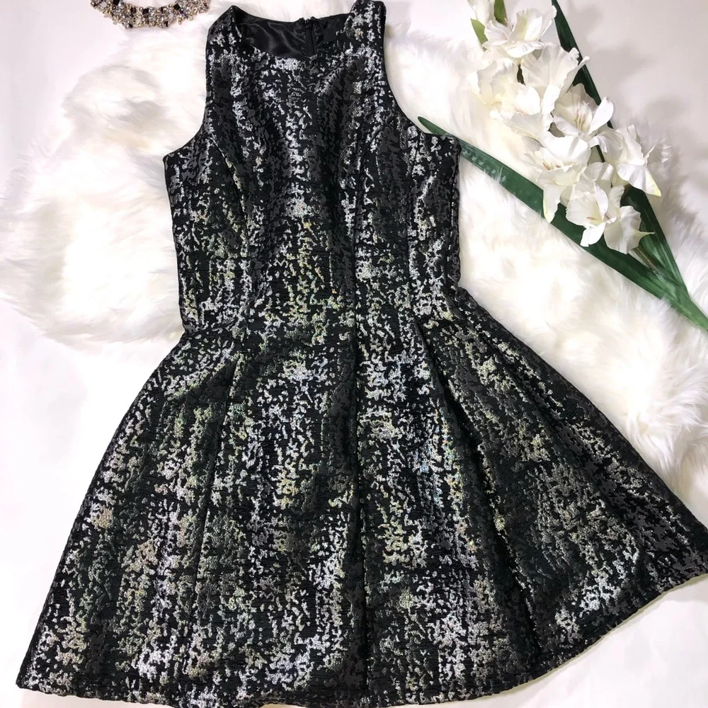 Do + Be JACQUARD DRESS‎ A-line Dress Fit and Flare Holiday Party New Years - Picture 4 of 11